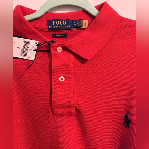 NWT Polo Ralph Lauren Men's Classic Fit Long Sleeve Red Mesh Polo Shirt - Picture 4 of 7